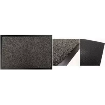 PAPERFLOW multifaser deurmat, 900 x 600 mm, antraciet, 100% polyester, absorberende deurmat, 1 stuk 12TMF60X90.11