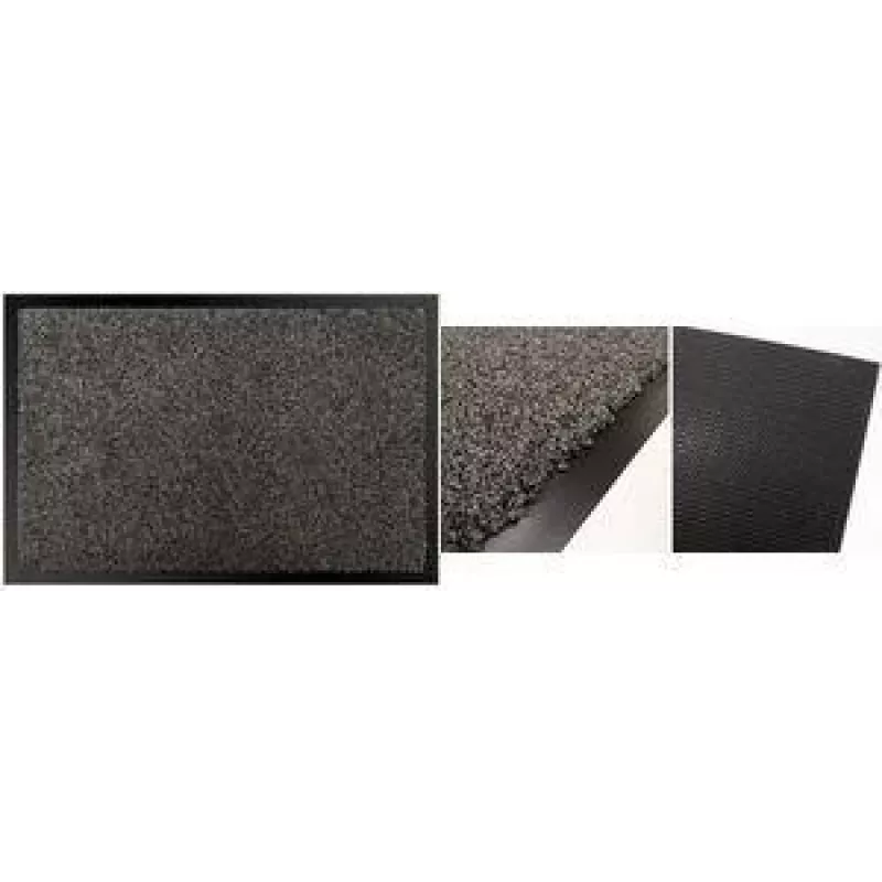 PAPERFLOW multifaser deurmat, 900 x 600 mm, antraciet, 100% polyester, absorberende deurmat, 1 stuk 12TMF60X90.11