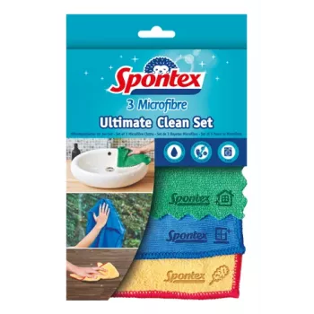 Spontex Ultimate Clean microvezeldoekjes, 3-delige set, 32 x 32 cm, diverse kleuren 19790991