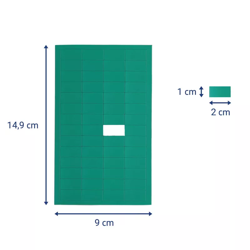 MAUL magneetsymbool rechthoek, 20 x 10 mm, groen, gestanst, 1 mm dik, 1 stuk 6531455