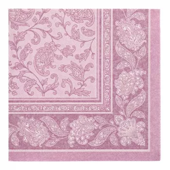 PAPSTAR ROYAL Collection Ornaments servetten, paars, 4-laags, 400 x 400 mm, 1/4 vouw, 50 stuks 37025