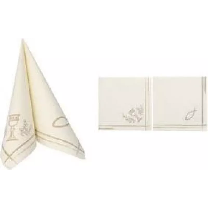 PAPSTAR servetten ROYAL Collection Communion / Confirmation, 40 x 40 cm, 1/4 vouw, 3-laags, premium-tissue, wit, 50 stuks (37042)