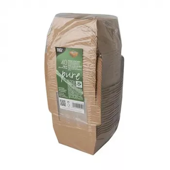 Papstar 87250 wegwerp-voedselbak van karton met PLA-coating, bruin, 750 ml, 50 stuks