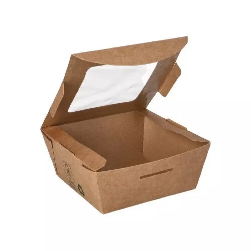 Papstar 87250 wegwerp-voedselbak van karton met PLA-coating, bruin, 750 ml, 50 stuks