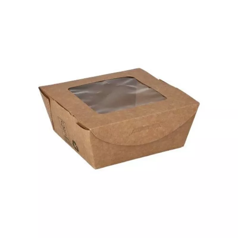 Papstar 87250 wegwerp-voedselbak van karton met PLA-coating, bruin, 750 ml, 50 stuks