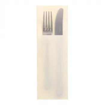 PAPSTAR DAILY Collection champagne servet van tissue met geïntegreerde bestekzak, 3-laags, 40 x 40 cm, 50 stuks 89661