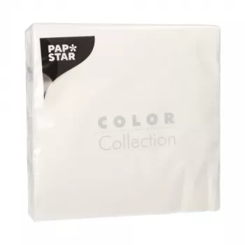 PAPSTAR lunchservetten, 330 x 330 mm, 1-laags, wit, 1/4-vouw, tissue, geëmbosseerd - 1 verpakking (12300)