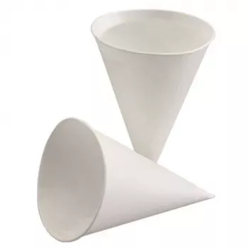 PAPSTAR suikerriet-papieren kegelbeker 150 ml, wit, 85 mm diameter, 115 mm hoogte (88619)