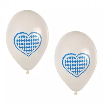 PAPSTAR Beierse blauw-witte latexballon, 250 mm diameter, 1 stuk 81949