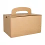 PAPSTAR pure lunchbox met draaggreep, bruin karton, 424 g/m², opvouwbaar, 1 stuk 88980