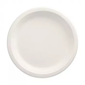 PAPSTAR pure suikerriet bord rond 230 mm 12-pack composteerbaar magnetronbestendig 89748