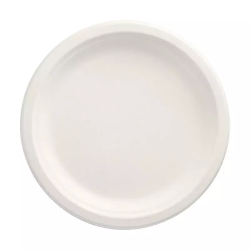 PAPSTAR pure suikerriet bord rond 230 mm 12-pack composteerbaar magnetronbestendig 89748