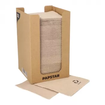 PAPSTAR PUNTO cocktailservetten, 200 x 200 mm, natuurweefsel, 2-laags, 1/4 vouw, Micro Dot-on-Dot, 250 servetten 89546