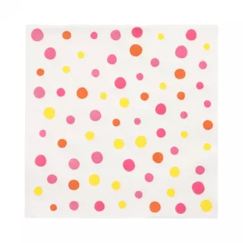 PAPSTAR Colorful Dots papieren servetten, 330 x 330 mm, roze, 3-laags, 1/4-vouw, 20 servetten 88346