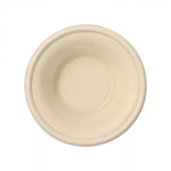 PAPSTAR Pure suikerriet-schaal, rond, 380 ml, naturel ongebleekt, composteerbaar (1 stuk) 89872