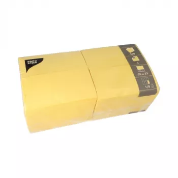 PAPSTAR bistro servetten, 330 x 330 mm, 3-laags, geel, 1/8 vouw, tissue, krimpverpakt, 50 stuks 84580