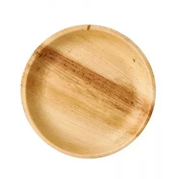 Papstar pure 87960 palmblad-bord, rond, 23 cm, bruin, 25 stuks