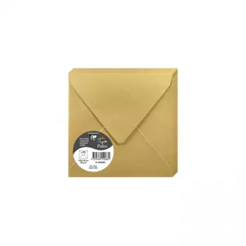Pollen by Clairefontaine vierkante envelop 140 mm, goud, 120 g/m², pH-neutraal, zuurvrij (1 stuk) 50088C