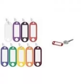 WEDO sleutelhanger met ring, diameter 18 mm, violette kunststof behuizing, wit beschrijfbaar verwisselbaar etiket 262 801808
