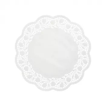 PAPSTAR ronde taartkleedje, 360 mm diameter, wit geëmbosseerd kantpapier, 40 g/m², 1 stuk (12265)