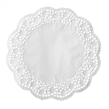 PAPSTAR ronde taartkleedje, 320 mm, wit geperst kantpapier, 40 g/m², 1 stuk (12456)