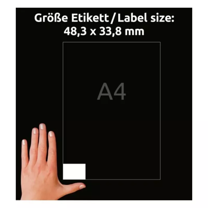 AVERY universele etiketten 48,3 x 33,8 mm wit met UltraGrip-technologie (verpakking van 480) 4789