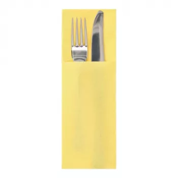 PAPSTAR DAILY Collection gele servet van tissue met bestekzakken, 2-laags, 400 x 330 mm (gevouwen 200 x 85 mm), 50 stuks 37047