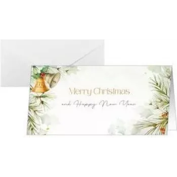 SIGEL DS646 kerstkaart klokken DIN lang liggend 250 g/m² witte karton voor inkjet/laser/kopieerapparaat (1 stuk)