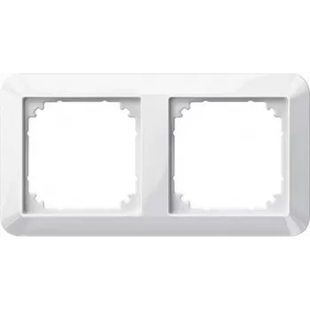 Merten System M 2-voudig frame, polarwit glanzend 389219