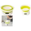 Little Balance LB 8064 opvouwbare keukenweegschaal met kom, wit/lichtgroen, 5 kg