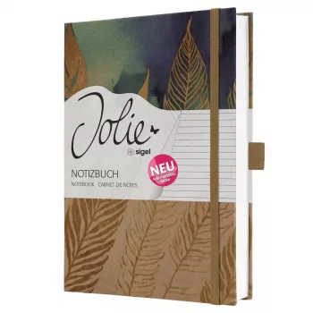 SIGEL Jolie Pure Feathers notitieboek, DIN A5, gelinieerd, hardcover, wit papier, 176 pagina's JN859
