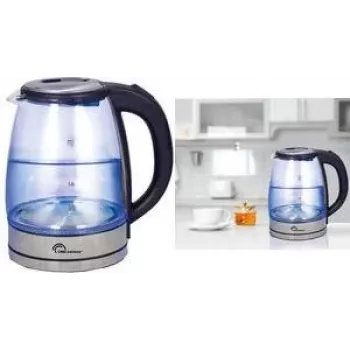 Little Balance LB 8520 glazen waterkoker 1,8L 2200W borosilicaatglas met roestvrijstalen accenten en blauwe LED