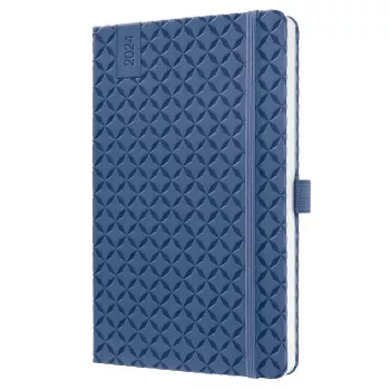 SIGEL Jolie 2024 weekboekkalender A6, kunstleer, blauw, 1 week op 2 pagina's, 174 pagina's J4100