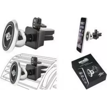 WEDO Dock-it Premium mini magnetische autoventilatiehouder voor smartphones, zwart/zilver 60 15054
