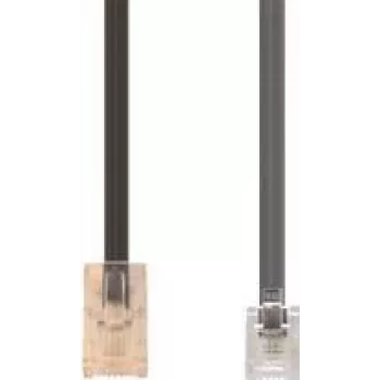 E+P T 91 telefoonkabel, RJ-45 naar RJ-12, 6 m, vergulde contacten, zwart/transparant