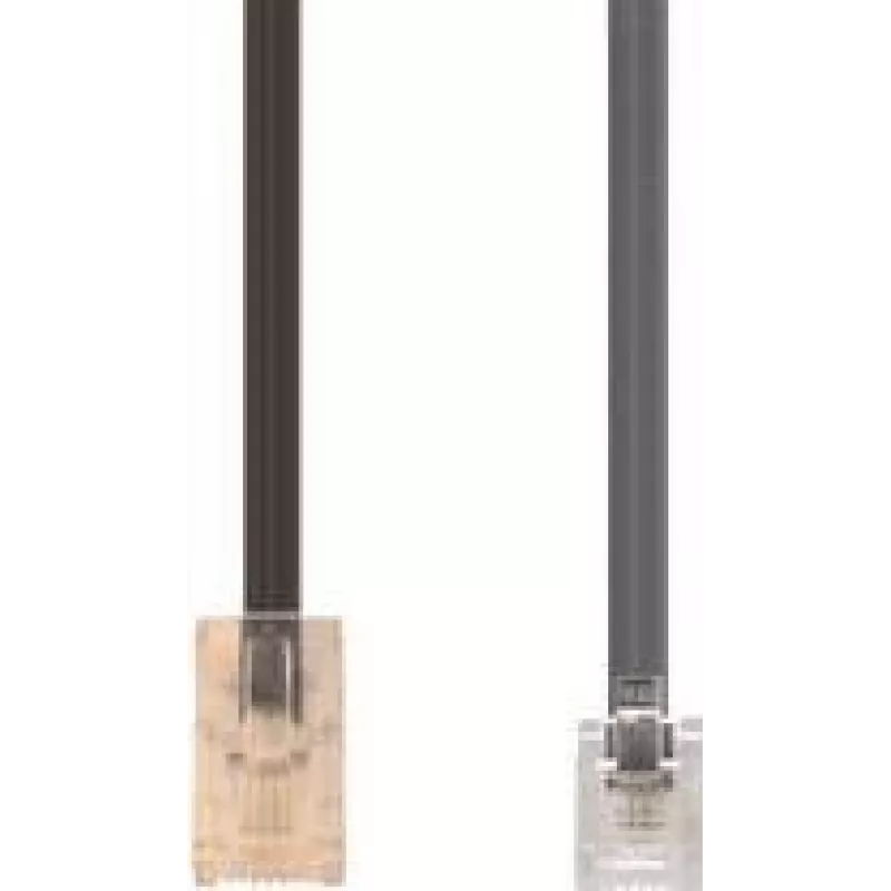 E+P T 91 telefoonkabel, RJ-45 naar RJ-12, 6 m, vergulde contacten, zwart/transparant
