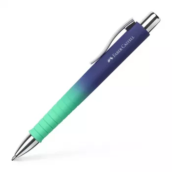 Faber-Castell Poly Ball Urban balpen met drukmechanisme, Buzzing Blue, blauwe inkt, 0,6 mm schrijfbreedte (XB), 1 stuk 241132