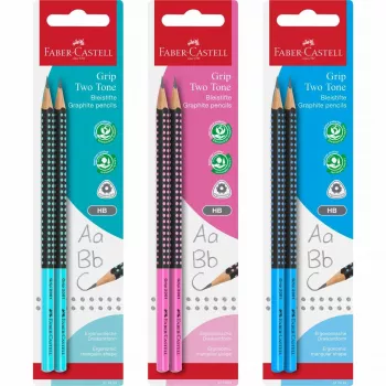 Faber-Castell GRIP 2001 TWO TONE vulpotlood, 2,0 mm, Soft-Grip-zone, blisterkaart 517093