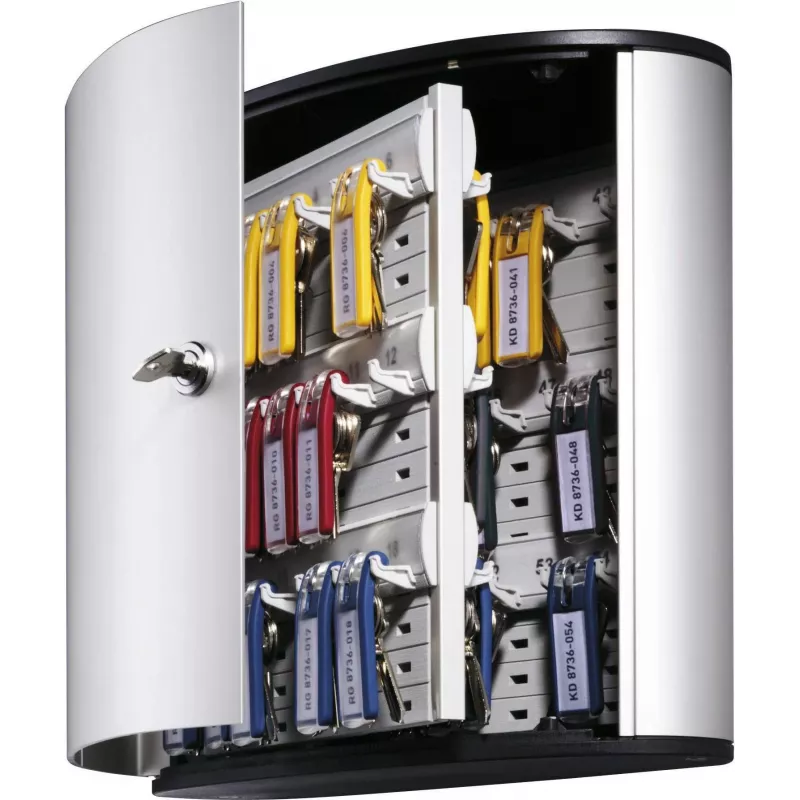 DURABLE KEY BOX 54 sleutelkast met cilinderslot, lichtgrijs, staal, wandmontage 195323