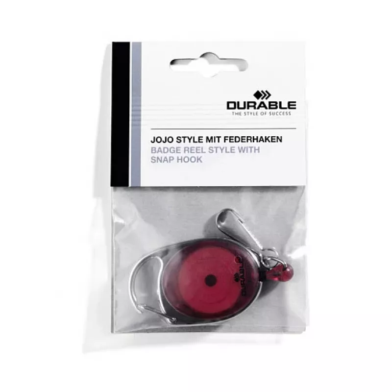 DURABLE Jojo STYLE Badgehouder met veerhaak 832703, rood