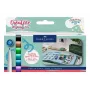 Faber-Castell Goldfaber Creative Marker set Creative Haven, 6 verschillende kleuren, inkt op waterbasis, penspunt 160603