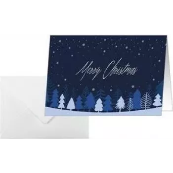 SIGEL DS635 kerstkaart Snowflake Serenity A6 liggend (A5) voor inkjet/laser/kopieerapparaat, wit karton 250 g/m², 1 stuk