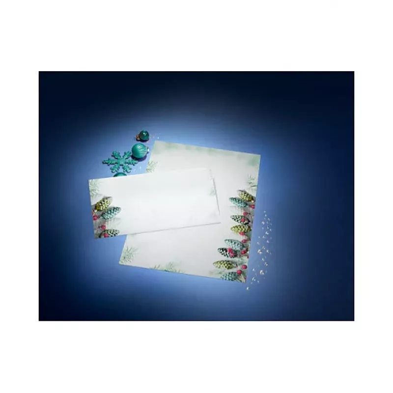 Sigel DU177 Christmas Garland Envelop DIN lang (DL, 110 x 220 mm), zonder venster, wit/groen, 90 g/m², 50 stuks