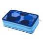 HERLITZ Blue Goal dubbele etui, 23-delig, 2 vakken, rits, gekleurde binnenvoering 400205859