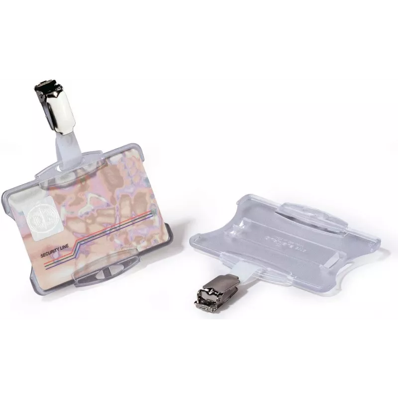 DURABLE ID-kaarthouder met draaiclip, transparant, voor 1 kaart, 25 stuks 811819