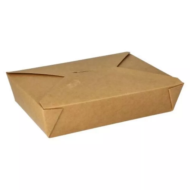 Papstar 87612 wegwerplunchbox, karton met PLA-coating, bruin, 750 ml, rond, 25 stuks