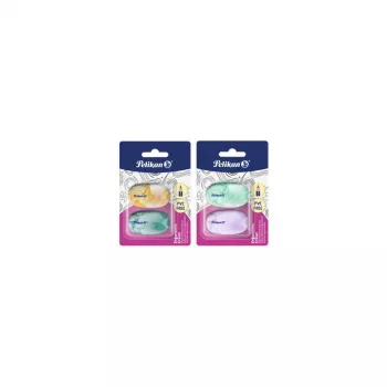Pelikan ergonomische PVC-vrije kunststof gum, 2-pack blister 400207753