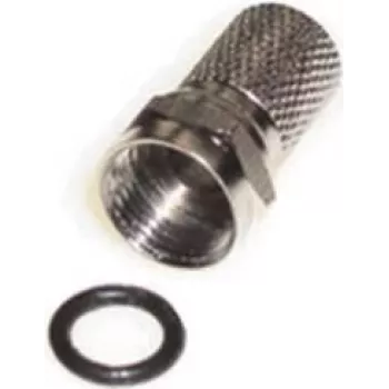 e+p F 100 F-stekker, mannelijk, schroefstekkerverbinding, coaxiale stekker, 2-pack, 75 Ohm, vernikkeld messing