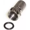 e+p F 100 F-stekker, mannelijk, schroefstekkerverbinding, coaxiale stekker, 2-pack, 75 Ohm, vernikkeld messing