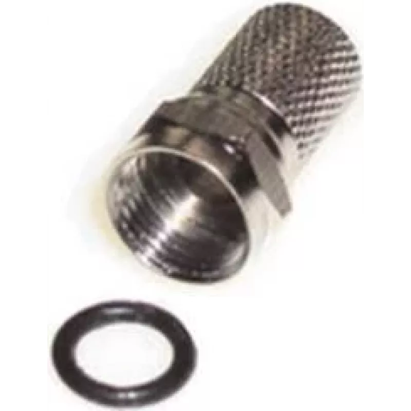 e+p F 100 F-stekker, mannelijk, schroefstekkerverbinding, coaxiale stekker, 2-pack, 75 Ohm, vernikkeld messing